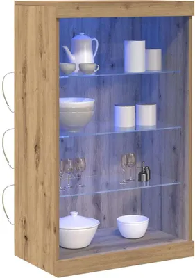 Zdjęcie produktu dla vidaXL Kredens LED Artisan dąb 60,5 x 37 x 100 cm materiał drewnopochodny