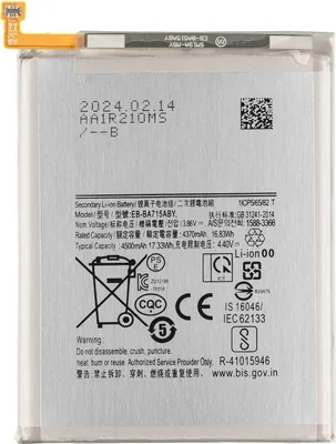 Produktbild von Samsung Akku für Galaxy A71 mit 4500 mAh, 3,85 V und 17,33 Wh (EB-BA715ABY)