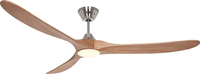 Obrázek produktu pro Energeticky úsporný stropní ventilátor s LED osvětlením a dálkovým ovládáním Eco Genuino-L kartáčovaný chrom / dub střední 180 cm