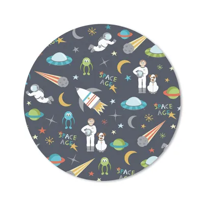 Produktbild von MuchoWow® Mauspad Mousepad Astronaut - Ufo - Regenbogen - Muster 20x20 cm - Mousepads - Maus Mat - Pad - Mausunterlage - Schreibtischmatte