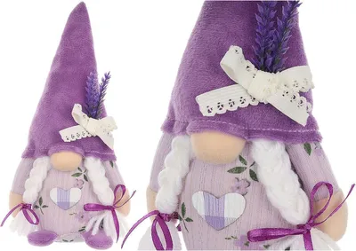 Obrázok produktu pre Dekoratívny objekt škriatok jarná dekorácia domáca levanduľa dievča 20cm