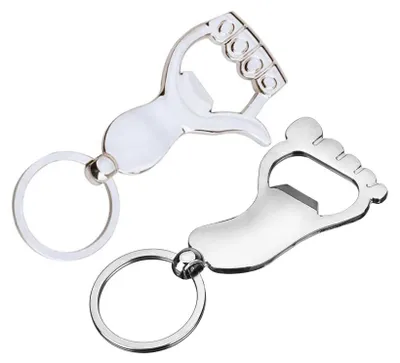 Flesopener Schlüsselanhänger 2er-Pack, Metall, Bieröffner