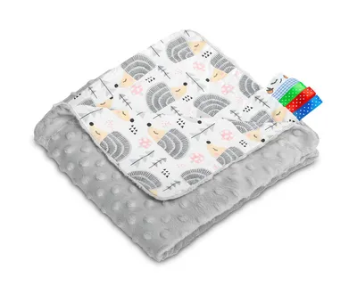 Produktbild von SENSILLO Baby Nestchen 75x100 Decke Kinder Minky Geschenkidee Grau - Blumen