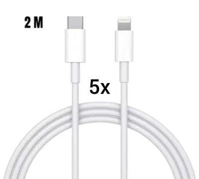 Produktbild von 5x Ladekabel USB C passt für Origininal iPhone iPad 6 7 8 11 12 13 X XS Pro Max 2 Meter