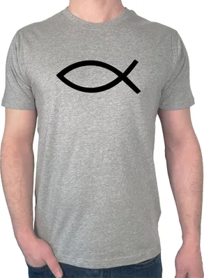 Produktbild von Huuraa Herren T-Shirt Fische Symbol XXL Sport Grey Bio Baumwolle Fairtrade Herrenshirt Geschenkidee
