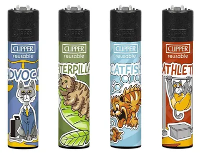 Produktbild von Clipper Feuerzeug 4er Set Catz