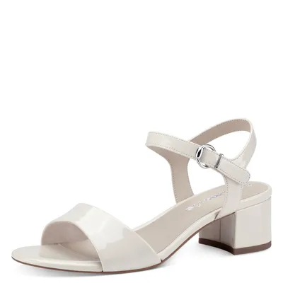 Produktbild von Tamaris Damen Sandale Sandalette Lack Blockabsatz rutschsicher 1-28249-20, Größe:37 EU, Farbe:Beige
