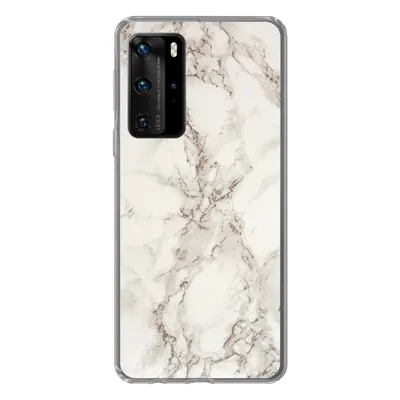 Produktbild von MuchoWow® Handyhülle Schutzhülle Hülle für Huawei P40 Pro Marmor - Grau - Weiß Silikon Softcase Handy Hülle - Schutz