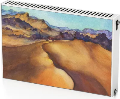 Produktbild von Wüste – Magnetische Heizkörperabdeckung – 90x60 cm – Magnet Heizkörperabdeckung – 3D Würfel – Heizkörperverkleidung – Magnetische Wandverkleidung – Wetterfest