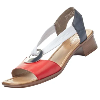Produktbild von Rieker 62662 Damen Sandaletten Sandalen Blockabsatz, Größe:39 EU, Farbe:Rot