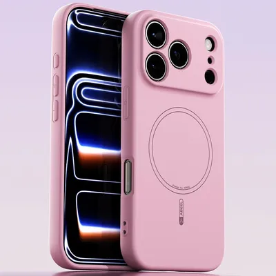 Immagine prodotto di Custodia magnetica per iPhone 17 Pro, compatibile con MagSafe, in silicone liquido, antiurto e antigraffio Rosa