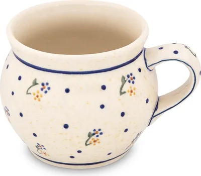 Produktbild von Original Bunzlauer Keramik 420 ml Kugelbecher XL, großer runder Kaffeebecher und Teetasse Dekor 111