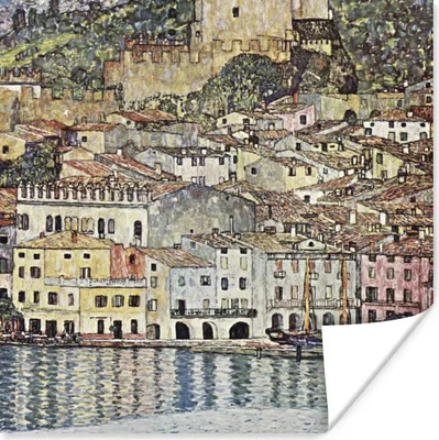 Produktbild von MuchoWow® Poster Landschaft - Gustav Klimt 50x50 cm - Wohnzimmerdekoration