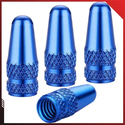 Produktbild von Fahrrad Ventilkappen Dunlop / Presta Aluminium 4 Stück; Farbe: Blau