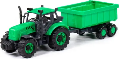 Produktbild von Traktor Kinder Spielzeug Progress mit Muldenkipper grün Schwungrad Fahrzeug +3J