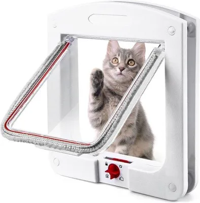 Produktbild von Famanu Haustierklappe 4-Wege mit Magnetverschluss - für Katzen und kleine Hunde