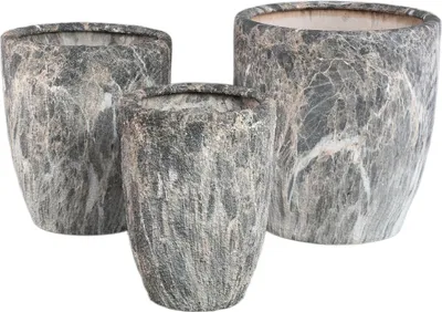 Produktbild von PTMD – Topf Miah – Grau – 40 x 40 x 42 cm – 3er-Set
