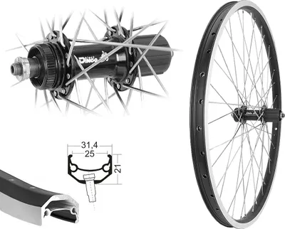 Produktbild von Bärwinkels 26 Zoll Hinterrad V-Brake Disc 8-10fach Schwerlast bis 180kg verstärkt silber 26" Centerlock