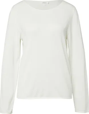 Produktbild von s.Oliver Damen Feinstrickpullover Creme Baumwolle Viskose