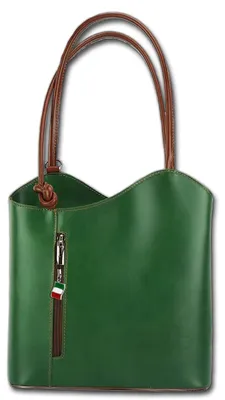 Produktbild von Florence 2in1 Rucksack Damen Leder grün braun 29x9x28 cm D3OTF106G