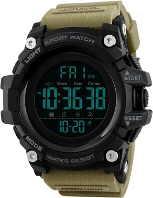 Produktbild von Herren Sportuhr Digital 50M Wasserdicht mit Dualzeit, Countdown, Stoppuhr, Alarm, LED Beleuchtung, Kautschukarmband Outdoor