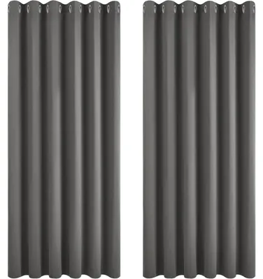Produktbild von Verdunkelungsvorhänge 2er Set 229x229 cm Dunkelgrau Kälteschutz Blickdicht
