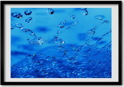 Produktbild von Bild - Bilder - Bilderrahmen - 70 cm x 50 cm - MDF-Rahmen, Wandkunst Wassertropfen