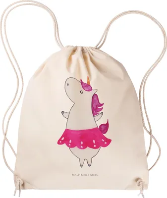 Produktbild von Mr. & Mrs. Panda Stoffbeutel Einhorn Ballerina - Transparent - Geschenk, Geburtstag, Jutebeutel, Spaß, Turnbeutel, Tanzen, Lebensfreude, wander rucksack, Party, Wohnung