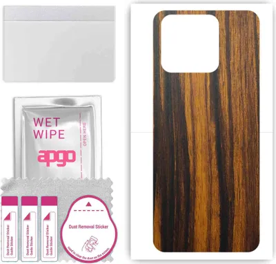 Produktbild von apgo Rückseite Schutzfolie, Skin, kompatibel mit Blackview A55 Pro, Hinten Displayschutzfolie aus Vinylfolie, kratzfest, einfache Montage - Tigerwood