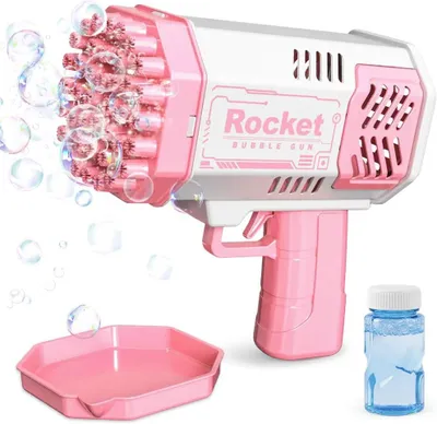 Imagen del producto de Pistola de burbujas para niños, portátil, de colores, ideal para el jardín y la playa, 1 unidad