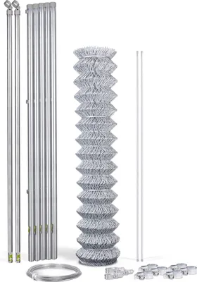 Immagine prodotto di Alberts 634230 Recinzione in rete metallica come set completo di recinzione, per la posa nel calcestruzzo, zincata, altezza 120 cm, lunghezza 10 m
