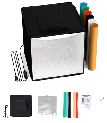 Obrázek produktu pro Světelný box, nastavitelné LED osvětlení, přenosný design, 30 cm, 3200–6500 K
