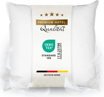 Produktbild von Federkopfkissen aus 85% Federn und 15% Daunen, 80x80 cm, Hotelqualität, weiß