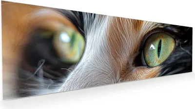 Produktbild von Glasbild 120x40cm in XXL für Wohnzimmer, Schlafzimmer Motiv Katzenaugen