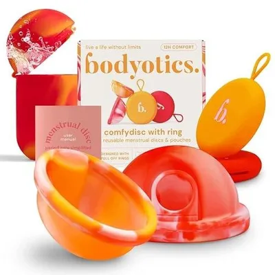 Zdjęcie produktu dla Dysk menstruacyjny bodyotics wielorazowy zestaw 2 szt rozmiary