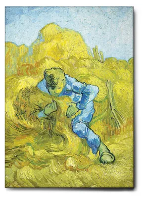 Immagine prodotto di Vincent Van Gogh - Uomo che lega i covoni - 50L x 70l cm - Quadro Tela Canvas Telaio Standard