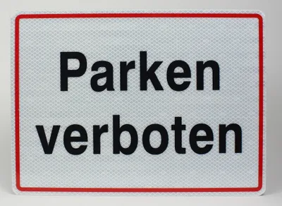 Produktbild von Aluminium Schild reflektierend Parken verboten 33x24 cm Stärke 2mm