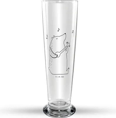 Produktbild von Mr. & Mrs. Panda Bierglas Bär Lied - Transparent - Geschenk, Valentinstag, Frau, Glasbierglas, Bier Glas, Herz, Trinkglas, Bierbecher, Liebe, Glasbecher