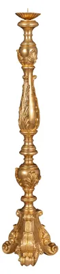 Standkandelaar aus Holz, gold, 120 cm, Shabby-Chic
