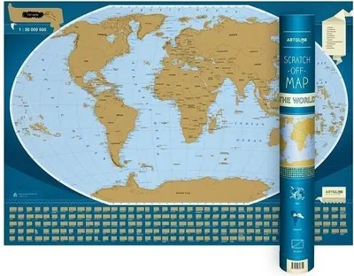 Obrázek produktu pro Stírací mapa světa 1:50 000 000