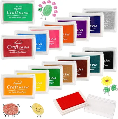 Obrázok produktu pre Pečiatkové vankúšiky 15 ks, viacfarebné, netoxické, pre papier