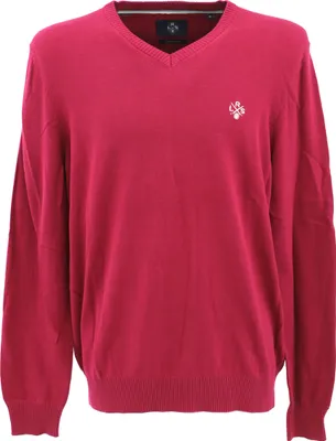 Produktbild von 33210 Lerros, ,  Herren Pullover Pulli V-Neck, feiner Glattstrick, purpurrot, M