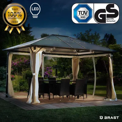 Produktbild von Alu-Pavillon SUMMERDREAM 3x4m beige inkl. LEDs