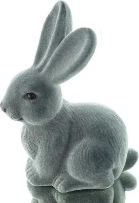 Produktbild von SCHEULEN Oster-Deko Hase Wuschel Grau 16 cm - Kunststoff