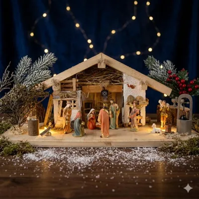 Immagine prodotto di Meraviglioso presepe di Kainsbach con set di 12 statuine K 650-9, dimensioni: ca. 58 x 25 x 25 cm