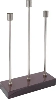 Produktbild von Padiro Kerzenständer 26 x 9 x 39,5 cm - dunkellila und silberfarben - Eisen - 3-armig
