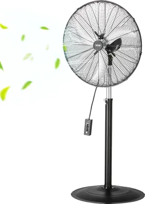 Produktbild von VEVOR Industrieller Standventilator, 670 mm, 85 Grad oszillierender Ventilator, höhenverstellbarer Ventilator, Ventilator für Wohnzimmer, Zuhause, Büro, Schwarz