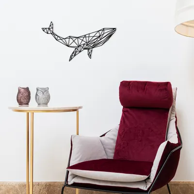 Produktbild von Wallity, Whale 1, Wanddeko, Schwarz, Metall, 56 x 31 cm
