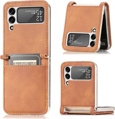 Produktbild von König Design Hülle kompatibel mit Samsung Galaxy Z Flip4 5G Kunststoff Soft Handyhülle - Handy Case Braun