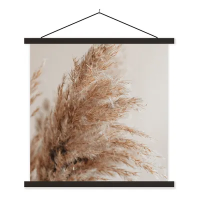 Produktbild von MuchoWow® Textilposter Gras - Pflanzen - Natur - Pampasgras 120x120 cm mit schwarzem Rahmen - Aufhängungsset